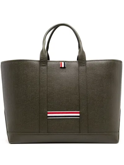 Thom Browne Pebble Grain Tool Tote In Green