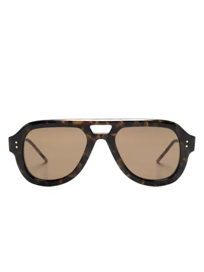 Thom Browne Pilot-frame Sunglasses In 褐色