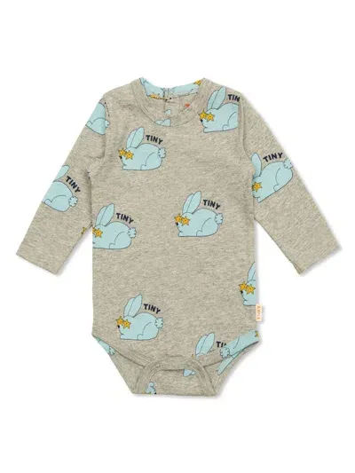 Tiny Cottons Babies' Rabbit Print Body In 灰色