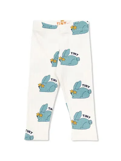 Tiny Cottons Babies' Rabbit Print Leggings In 白色