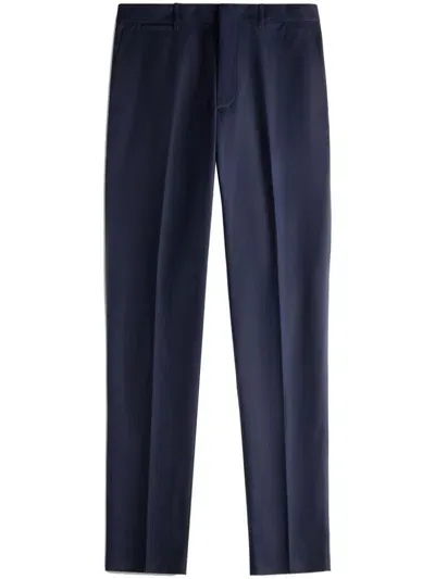 Tod's Straight-leg Cotton Trousers In Blue