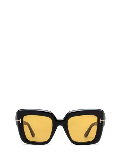 Tom Ford Eyewear Esme Oversized Frame Sunglasses In Shiny Black