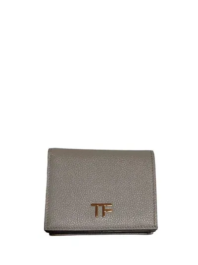 Tom Ford Mini Wallet With Logo Plaque In Grey