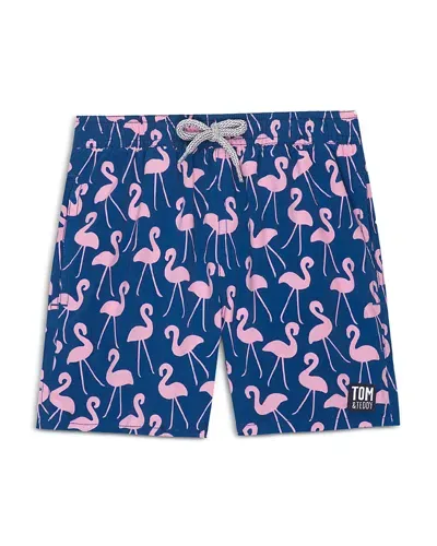 Tom & Teddy Boys' Flamingo Swim Trunks - Little Kid, Big Kid In Rose  Blue