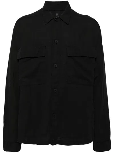 Transit Long Sleeves Pocket Shirt In Schwarz