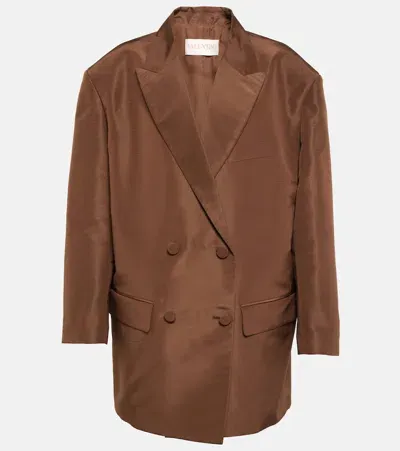 Valentino Blazer Aus Seide In Braun