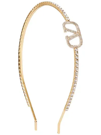 Valentino Garavani Vlogo Headband In Gold