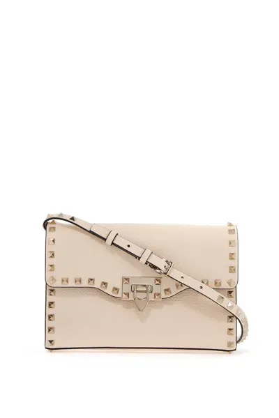 Valentino Garavani Rockstud Small Crossbody Bag In Neutrals