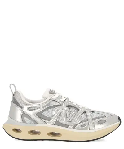 Valentino Garavani Vlogo Sneakers In Silver