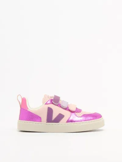 Veja Kids' Small V-10 Sneaker In Rosa-fucsia