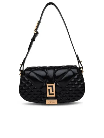 Versace Greca Goddess Mini Quilted Shoulder Bag In Black