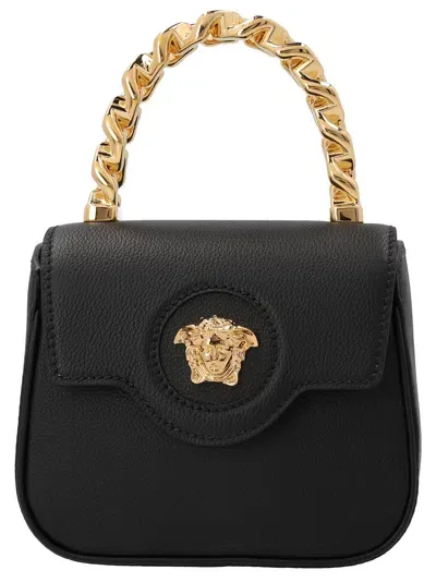 Versace La Medusa Mini Handbag In Black