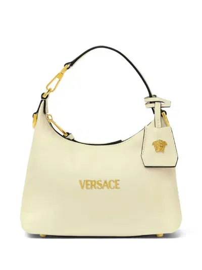 Versace Leather Tote Bag In Gelb