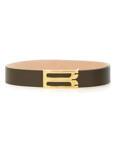 Victoria Beckham Leather Belt In Brown