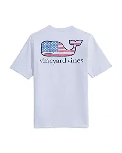 Vineyard Vines Boys' Cotton Flag Whale Logo Graphic Pocket Tee - Little Kid, Big Kid In White Cap