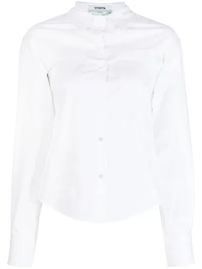 Vivetta Rear Cape Insert Shirt In Weiss