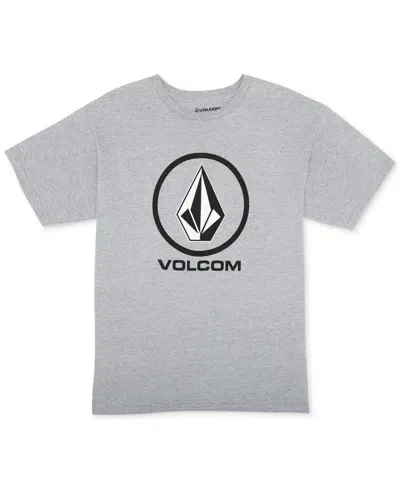 Volcom Kids' Big Boys Crispstone Logo Graphic T-shirt In Grey Heath