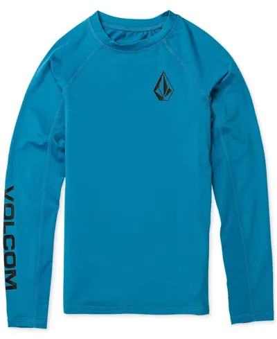 Volcom Kids' Big Boys Lido Long-sleeved Rashguard Swim Top In Tbl