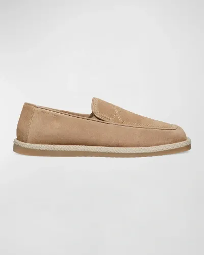 Weitzman Men's Harbor Venetian Suede Espadrilles In Sand