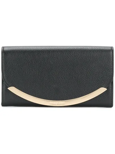 See By Chloé Metallic Flap Wallet In Black