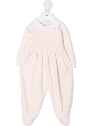 Siola Babies' Diamond-knit Pattern Pyjamas In Pink