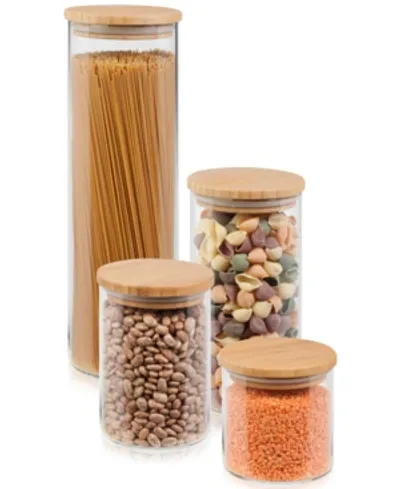 Honey Can Do 4-pc. Glass & Bamboo Canister Set