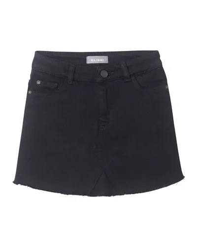 Dl Premium Denim Kids' Girl's Jenny Dark-wash Denim Skirt In Black