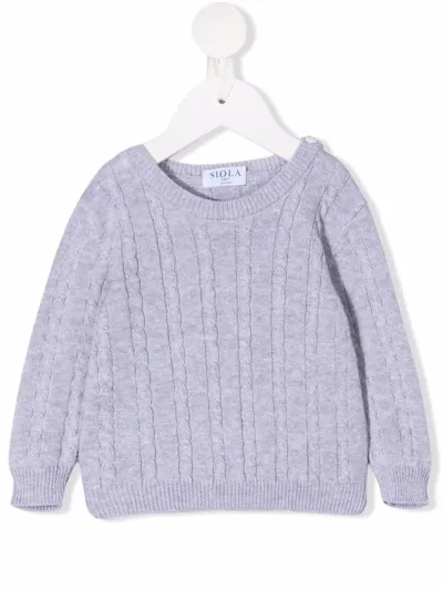 Siola Babies' Cable-knit Cotton Jumper In 灰色