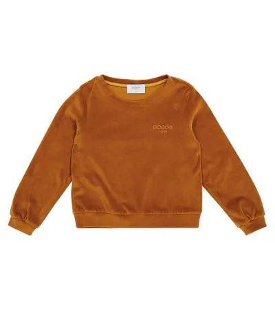 Paade Mode Kids' Velvet Logo Sweatshirt Brown