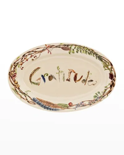 Juliska Forest Walk Gratitude Platter, 15" In Caf Au Lait