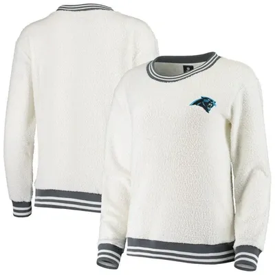 Concepts Sport Women's Cream, Charcoal Carolina Panthers Granite Knit Pullover Sweatshirt In Cream,charcoal