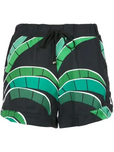 Amir Slama Tropical Print Shorts In Black