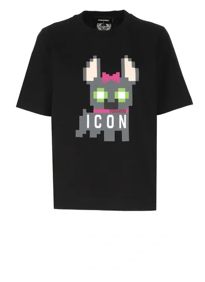 Dsquared2 Icon Hilde Easy T-shirt In Black