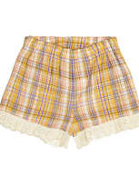 The New Society Kids' Andrea Cotton-blend Shorts In Multicolor Check