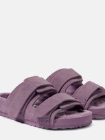 Birkenstock 1774 Uji Suede And Leather Slippers In Viola