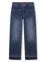 Hugo Kids' Cotton Straight-leg Jeans In Blue