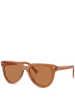 Miu Miu Round Sunglasses, 56mm In Orange/orange Solid