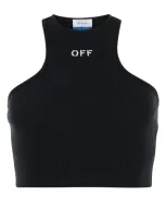 Off-white Off White "off Stamp" Ribbed Tank Top In Black