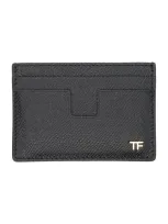 Tom Ford Card Holder Grain Leather In Black