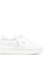 Valentino Garavani Xl One Stud Leather Sneakers In White